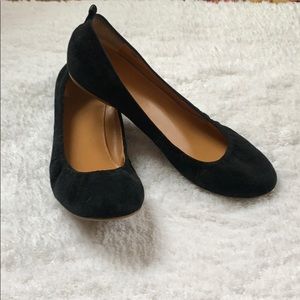 J. Crew Black Suede Ballet Flat